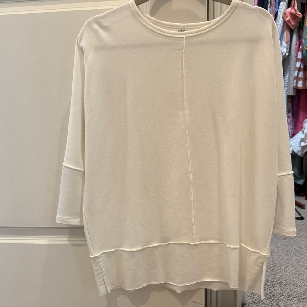 SPANX Off-White Long Sleeve Top